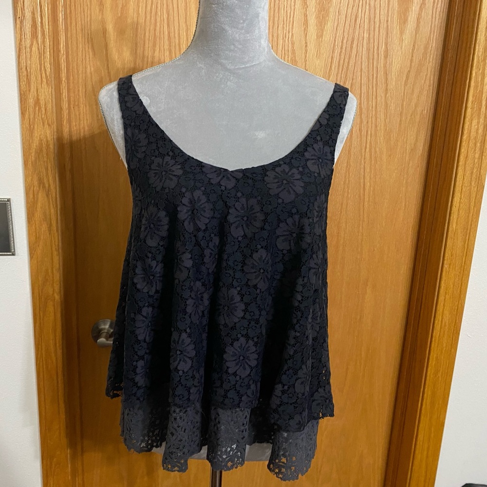 American Eagle Black Lacy Tank Top